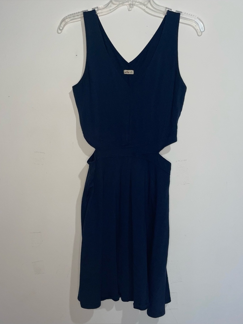 Hollister Navy Blue Hip Slit M Soft Comfy Cotton Blend Dress